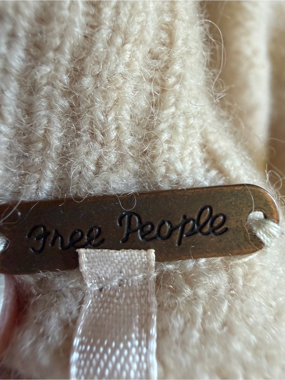 Free People Cream Draped Cowl-Neck Knit Sweater - Picture 4 of 6